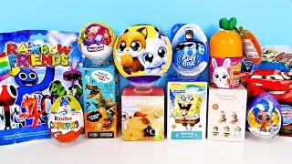 СЮРПРИЗ MIX! Capybara, Rainbow Friends, ZURU, ТАЧКИ, Губка Боб, Фиксики Unboxing Kinder Surprise