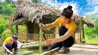 The 16 year old poor girl build bamboo house, Make stairs, bamboo walls and complete the house