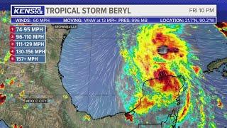 Beryl expected to gain strength in Gulf of Mexico before landfall