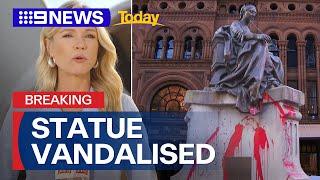 Royal statue vandalised in Sydney | 9 News Australia