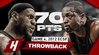 PRIME DUO Dwyane Wade & LeBron James DOMINANT 70 Points Highlights vs Pacers | Game 4, 2012 Playoffs