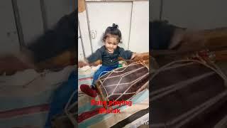 1.5 year old baby is playing dholak and enjoying his pooja time️