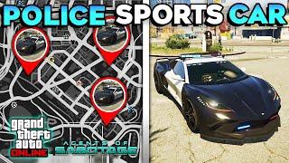 GTA 5 Online How to Get NEW Police Sports Car Coquette D10 Pursuit All Spawn Locations With Map