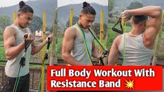 Full body workout with resistance bands - resistance bands workout | Anish Fitness