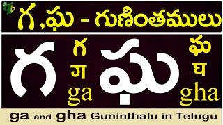 గ, ఘ గుణింతాలు | ga, gha gunintham | How to write ga, gha guninthalu |Telugu varnamala Guninthamulu