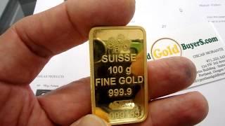 Swiss Gold Bars.  Portland Gold Buyers, LLC - 100 Grams Gold