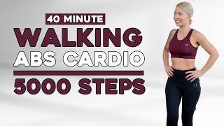 Walk at Home - 40 Minute Walking Workout to Lose Belly Fat Knee Friendly All Standing