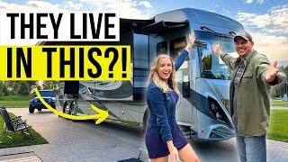 Couple LIVES in this LUXURY MOTORHOME (Full RV Tour) 2023 American Coach Dream 45A