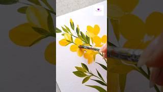 Easy Yellow Flowers Painting #artvideo #flowerpainting #artwork #viral #arttutorial