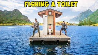 FISHING UNDER A TOILET! (Catch Clean Cook)