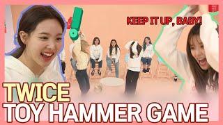 JEONGYEON is excited to hit NaYeon Twice Toy Hammer Game!