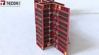 TECON HETO Frame series-Wall and Adjustable Column Formwork | 3D Assembly Tutorial