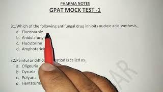 #GPAT MOCK TEST 28th Jan 2020 #MOST EXPECTED QUESTIONS #MOST SELECTED QUESTIONS