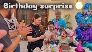 Hassan’s first birthday surprise at 12AM | minal appi or ahsan bhai’s reaction 