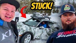 I Rescued ​⁠@WestenChamplin In A Porsche 911 Stuck in Snow! ​⁠@HeavyDSparks Cabin!