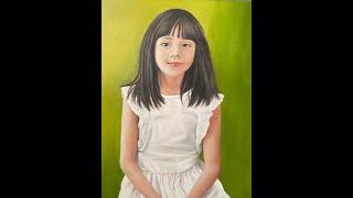 Art by Kyra Lu - Girl In White Dress (Acrylic Painting #16)