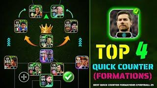 Top 4 Best Quick Counter Formations eFootball 2025  | New Xabi Alonso Quick Counter Best Formation