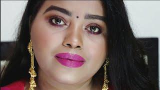 Indian Wedding Guest Makeup Look..!!! Simple & Easy+Affordable/Prachi Kalgutkar /Pink Lips Nude Eyes