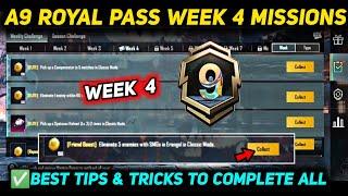 A9 WEEK 4 MISSION  PUBG WEEK 4 MISSION EXPLAINED  A9 ROYAL PASS WEEK 4 MISSION  C7S20 RP MISSIONS