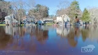 01-27-2023 East Bridgewater, MA - Aerials- Broken Dam Leads To Extensive Flooding Of Neighborhoods