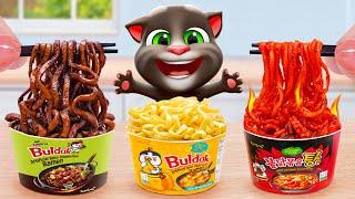 Cook With Talking Tom and Sunny  Miniature Red Noodles or Black Bean Noodles  Sunny Tiny Food