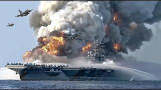 35 minutes ago!  Russian aircraft carrier containing 15 secret jets Destroyed by  Ukrainian F-16s