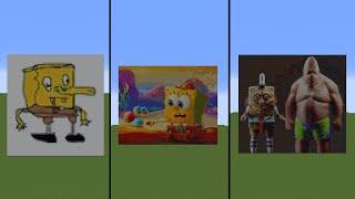 Minecraft: Which SPONGEBOB & GARY art looked the best?  #Shorts