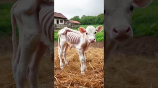 man save weak calf #calf #calfgrowth #cow #cowlover #cowfeeding #humanity #help #helpcow #cowcalf