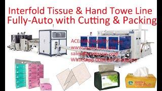 China facial tissue making machine with logsaw & packing machine