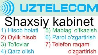 Uztelecom ( uzonline ) Shaxsiy kabinetga kirish va boshqarish