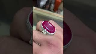 Natural Ruby Ring For Men's @stonemall  #ruby #rings #yaqoot #silver