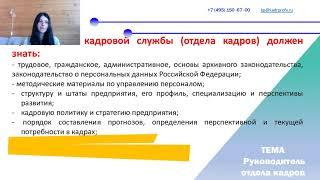 25.08 в 12:00. Требования к руководителю структурного подразделения