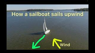 How a sailboat sails upwind