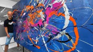 The making of Blue Lightning - large abstract art