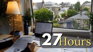 LIVE | 12 HOUR STUDY WITH ME on RAINY DAY | RAIN Sound, Background noise, 10-min Break, No music