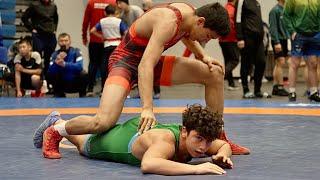 U17 Aziret Sabdyldaev (KGZ) vs Tigran Manukyan (LTU) 80kg. Greco-roman boys youth wrestling. B-cam-m