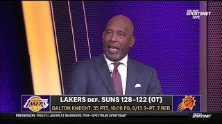 "He's a PROBLEM" - James Worthy GOES CRAZY Dalton Knecht get 35 Pts as Lakers beat KD & Suns 128-122