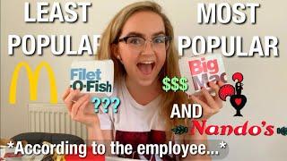 Asking the employee what the MOST POPULAR VS LEAST POPULAR items on the menu are & COMPARING them!