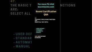 Boomi Certificate Q&A 47 #boomitraining #dellboomi #ipaas #mulesoft #boomi #btechjobs #iit #job