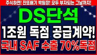 DS단석- SAF 시장 600배 성장 DS단석 주가 전망 및 대응