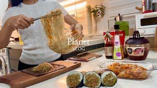 [VLOG] Making 3 Dishes with Japchae | Kimbap Jeon | Dangmyeon Tteokbokki | Snorkeling in Jeju
