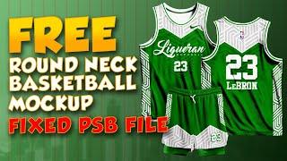 FREE BASKETBALL JERSEY MOCKUP **FIXED PSB File** (ROUND NECK JERSEY MOCKUP DESIGN)