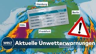 UNWETTERWARNUNG: Hier ist mit weiteren WASSERMASSEN zu rechnen!