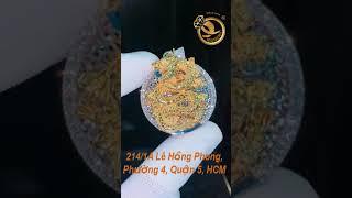 Mặt dây chuyền hình tròn VÀNG TRẮNG trạm khắc RỒNG VÀNG #riogems #lắctay #vongtayriogems