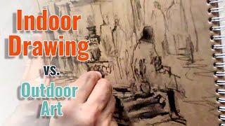 How does Indoor Drawing differ from Outdoor Art? Why is Indoor Drawing so different?