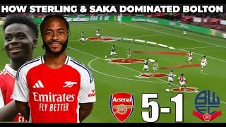 How Saka & Sterling's Wide Rotations Dominated Bolton | Arsenal vs Bolton 5-1 | Tactical Analysis