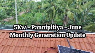 5Kw Solar Power System at Pannipitiya Monthly Generation Update | 2024 June