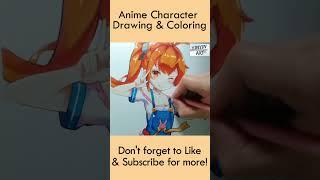Anime Character Drawing and Coloring #shorts  #animedigitalart #animecharacterdrawing #anime #manga