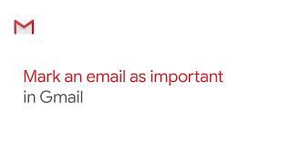 Mark an email as important in Gmail