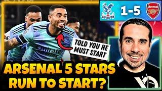 ARSENAL SMASH CRYSTAL PALACE! JESUS 5 STARS PERFORMANCE! WINNING RUN STARTING